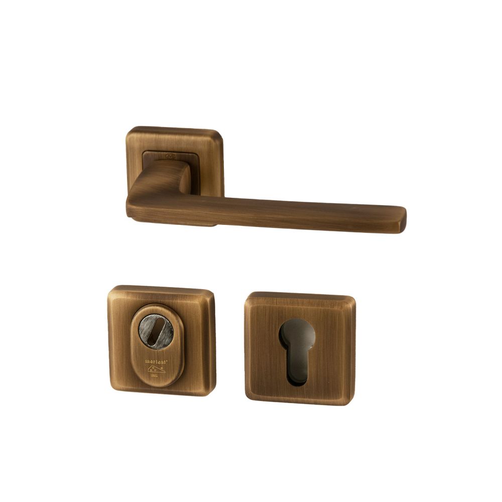 Achterdeurset vierkant Zenith compleet - mat brons