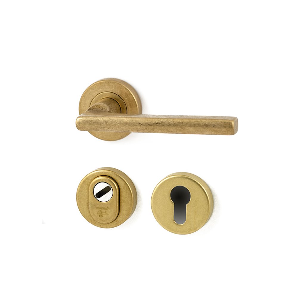 Achterdeurset Sara compleet - messing getrommeld