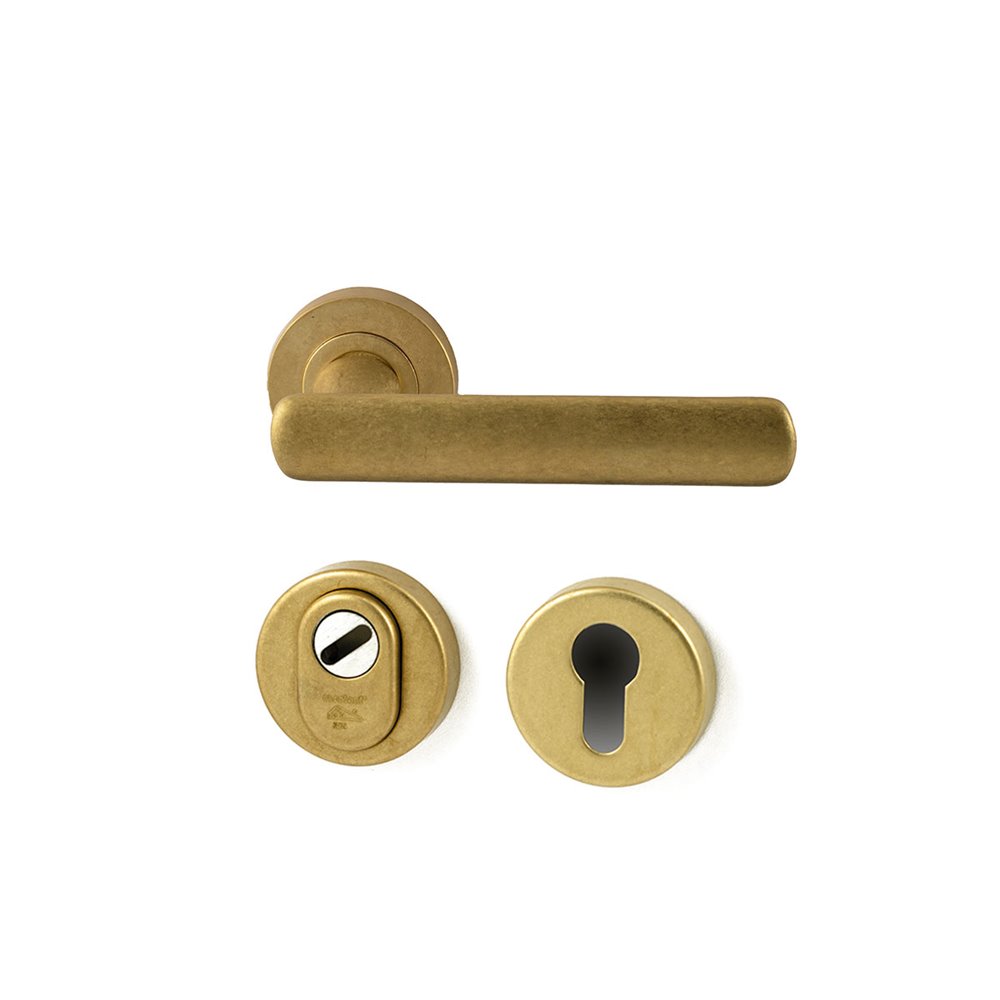 Achterdeurset Shadow compleet - messing getrommeld