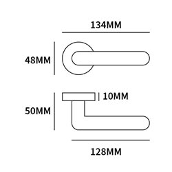 Achterdeurset Shadow compleet - messing getrommeld