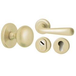 Voordeurset Iris/Silvia 3-delig rechtswijzend - PVD champagne goud