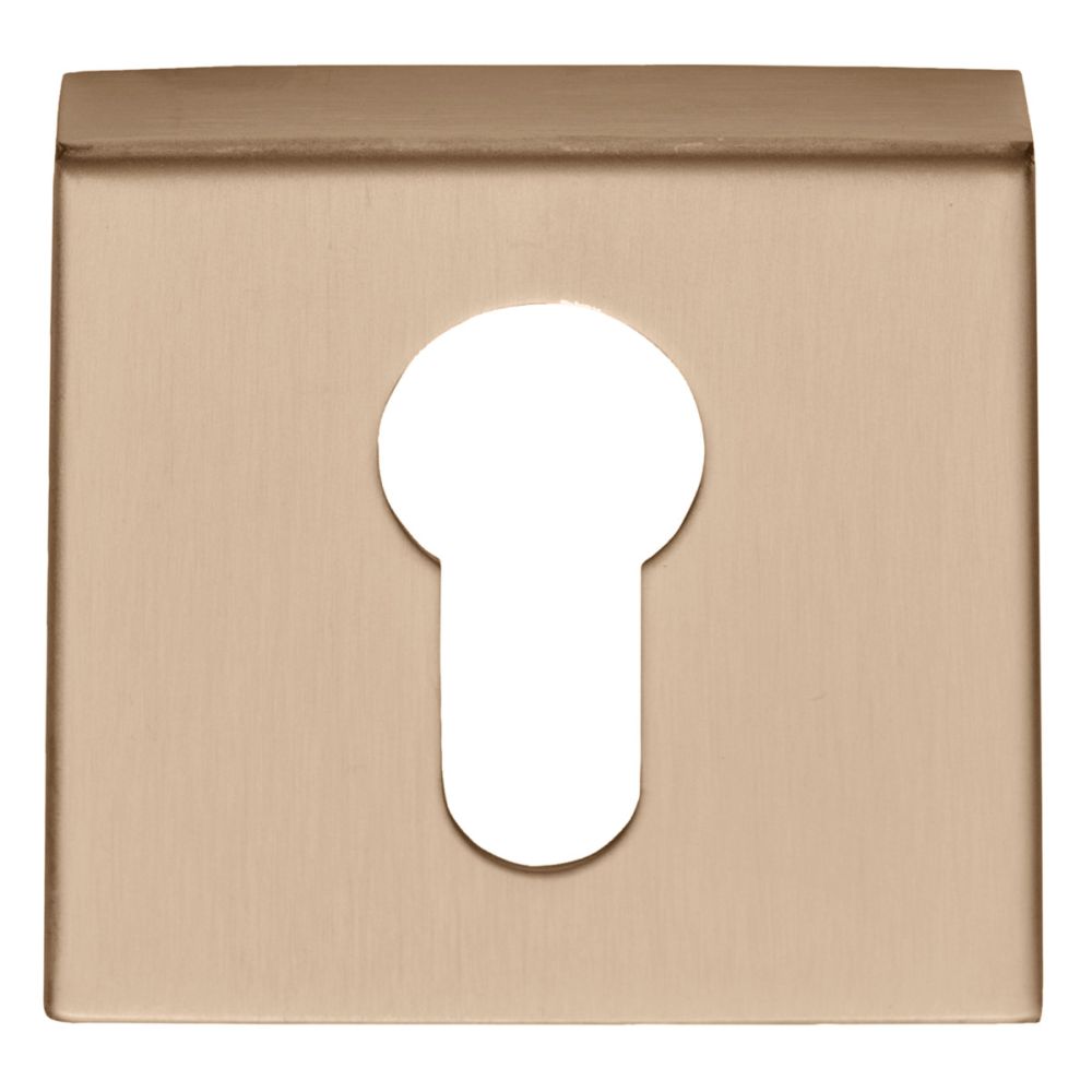 Cilinder plaatje BASICS BSQY53 vierkant - PVD licht brons