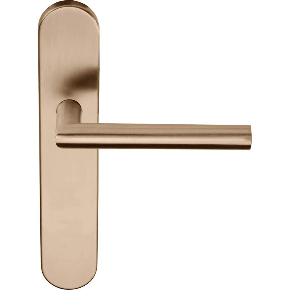 Deurkruk BASICS LB2-19P13SFC geveerd op schild blind - PVD licht brons