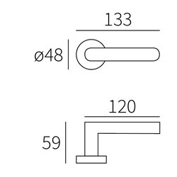 Voordeurset Iris/Sara compleet rechtswijzend - mat brons