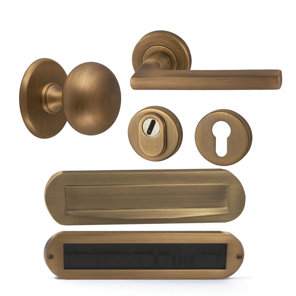 Voordeurset Iris/Sara compleet linkswijzend - mat brons