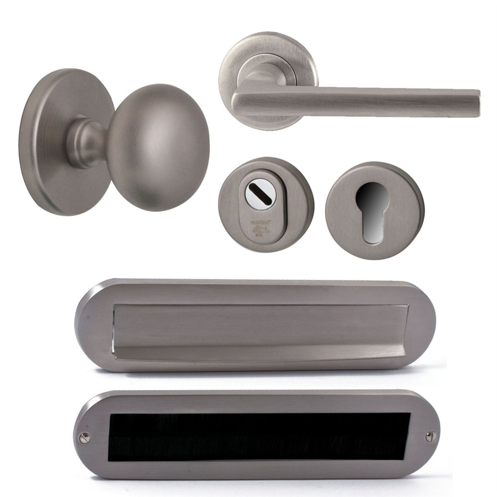 Voordeurset Iris/Sara compleet rechtswijzend - PVD Inox