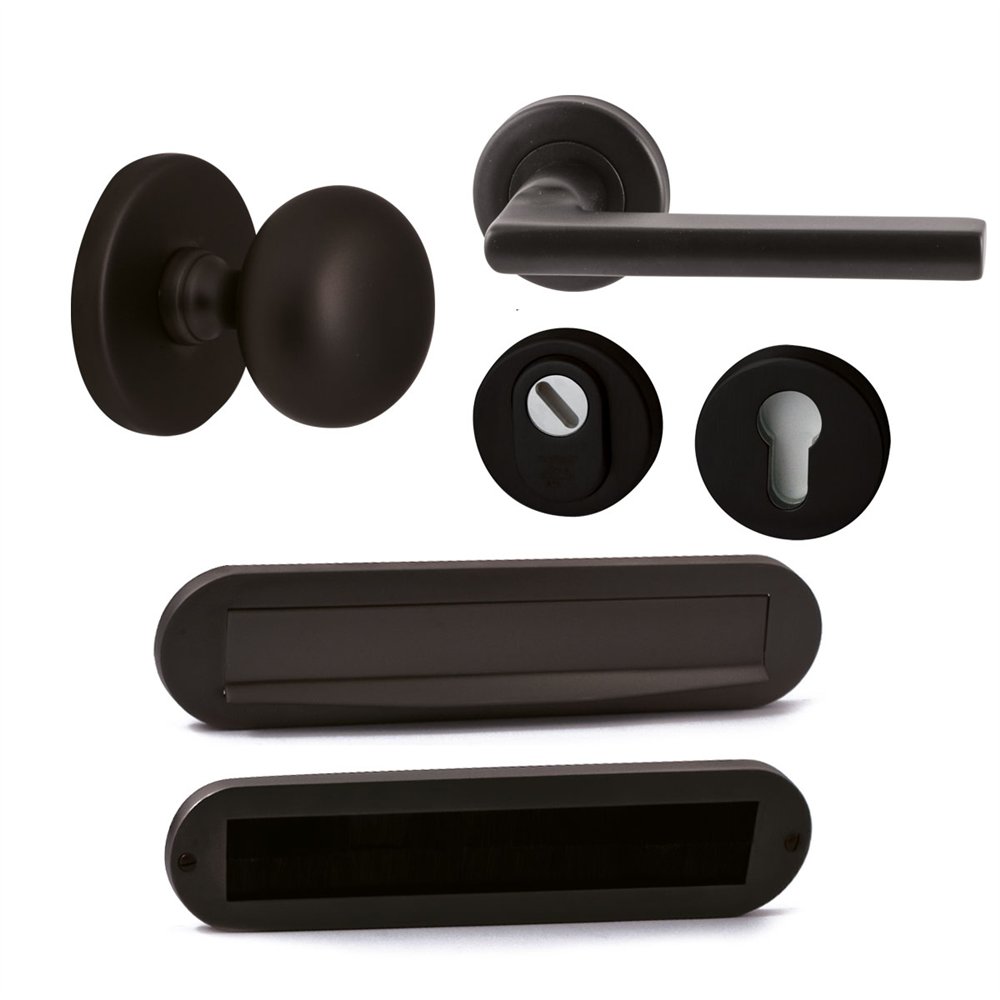 Voordeurset Iris/Sara compleet rechtswijzend - puurzwart