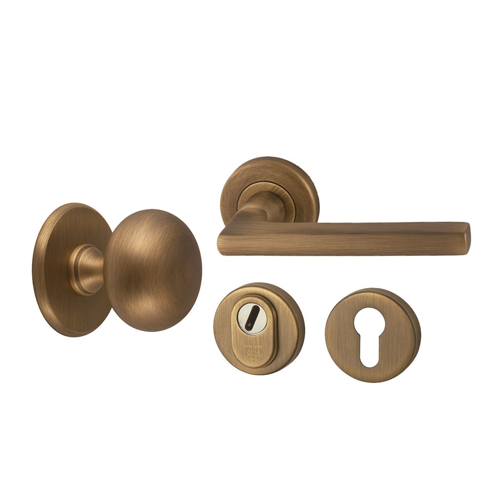 Voordeurset Iris/Sara 3-delig linkswijzend - mat brons