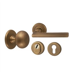 Voordeurset Iris/Sara 3-delig rechtswijzend - mat brons