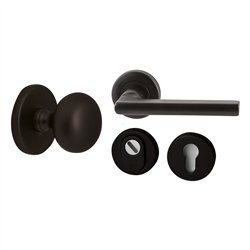 Voordeurset Iris/Sara 3-delig linkswijzend - puurzwart