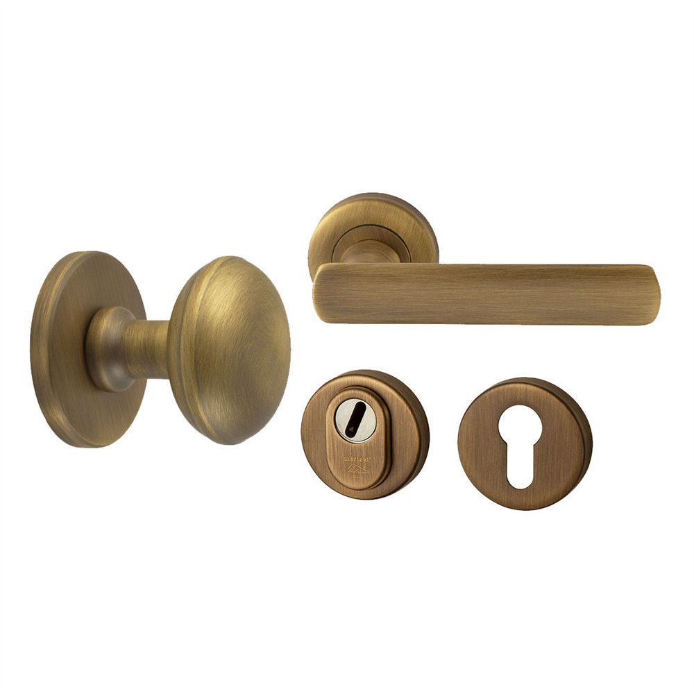 Voordeurset Saturnus/Shadow 3-delig rechtswijzend - mat brons