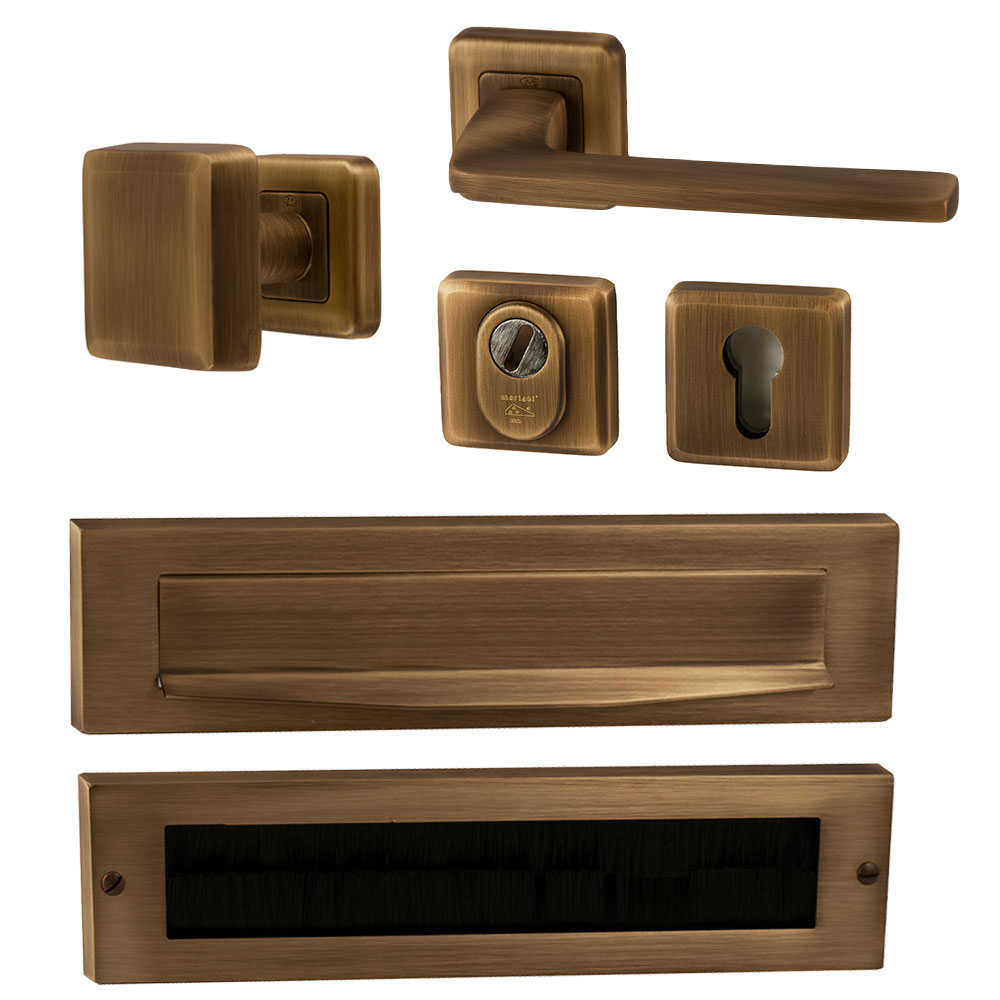 Voordeurset Charley/Zenith compleet rechtswijzend - mat brons