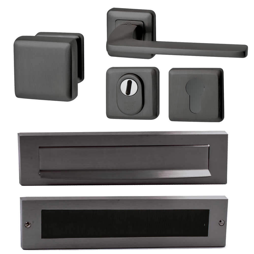 Voordeurset Charley/Zenith compleet linkswijzend - PVD gun metal