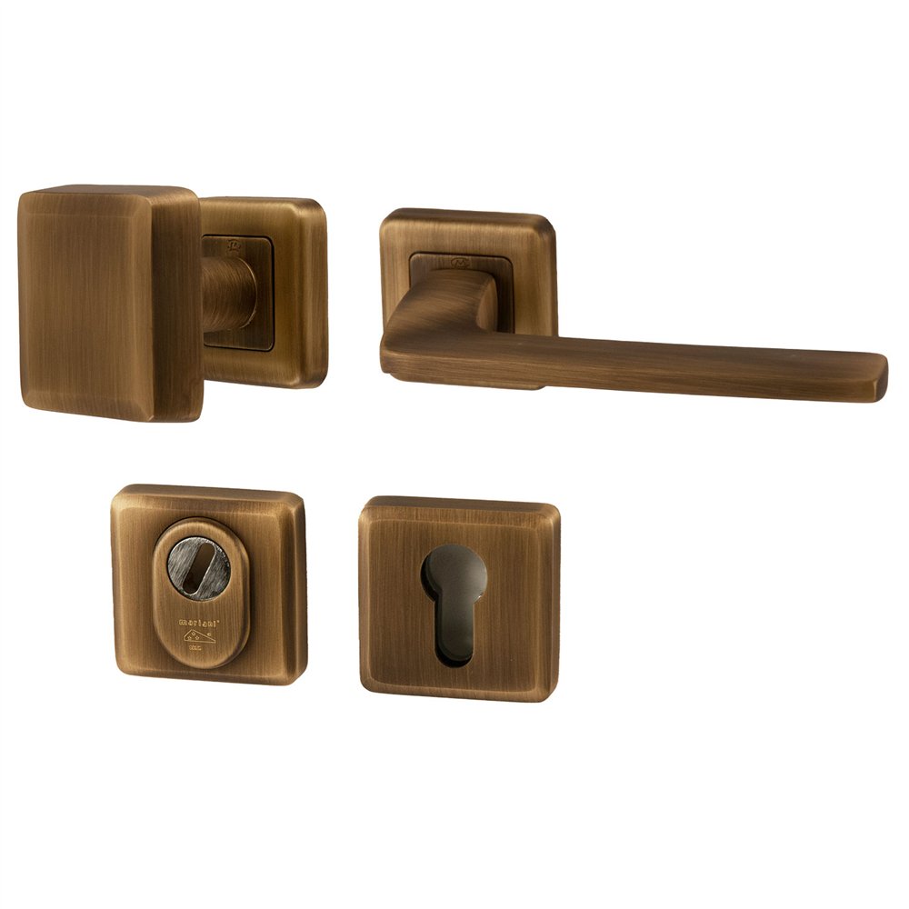 Voordeurset Charley/Zenith 3-delig linkswijzend - mat brons