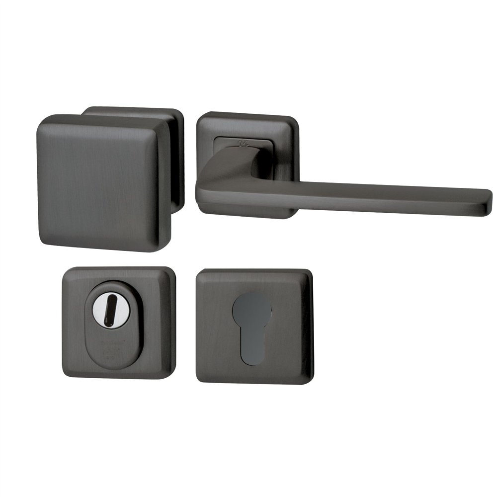 Voordeurset Charley/Zenith 3-delig linkswijzend - PVD gun metal