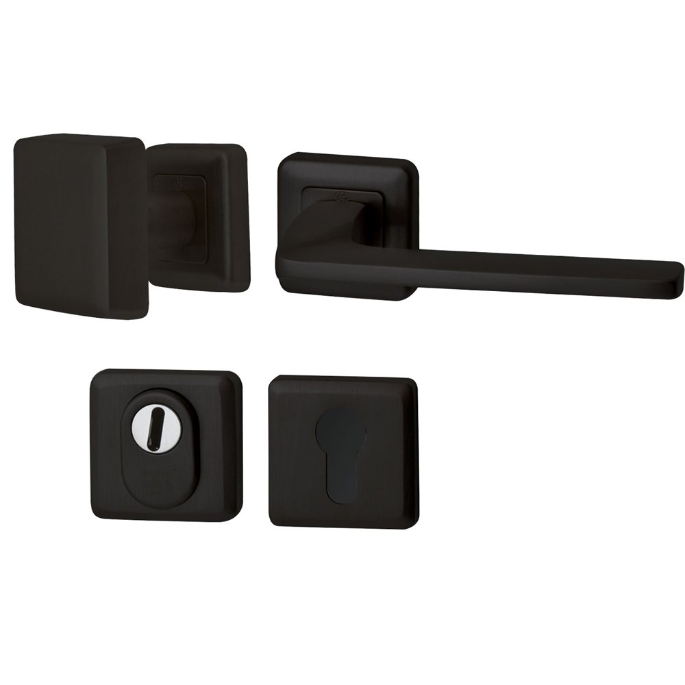 Voordeurset Charley/Zenith 3-delig linkswijzend - puurzwart