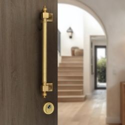 Voordeurset Monaco/Ginerva 3-delig rechtswijzend - messing getrommeld