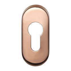 Cilinderplaatje BASICS LBY32 ovaal - PVD gepolijst koper