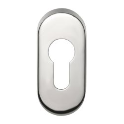 Cilinderplaatje BASICS LBY32 ovaal - gepolijst RVS