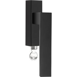 Draaikiepgarnituur SQUARE LSQ4-DKLOCK afsluitbaar rechtsdraaiend - mat zwart