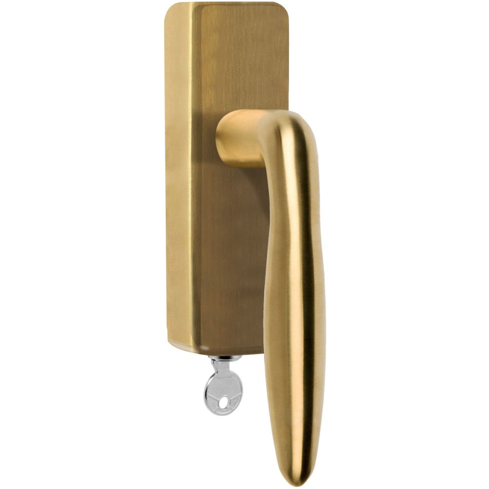 Draaikiepgarnituur BASICS LB18H-DKLOCK-O afsluitbaar - PVD mat goud