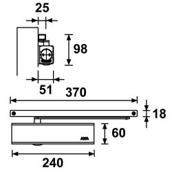 AXA 7508 deurdranger met glijarm sluitkracht 1-3 - aluminiumgrijs