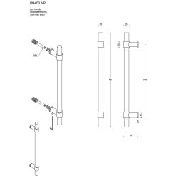 Voordeurgreep Piet Boon ONE PB400 NP 300-400mm niet-doorgaand - Brons