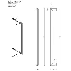 Greep David Rockwell ECLIPSE DR500 NP incl. niet-doorgaande bevestiging - brons