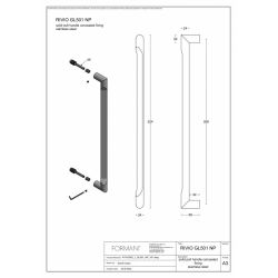 Rivio by Gensler GL501 NP greep inclusief niet-doorgaande bevestiging - brons