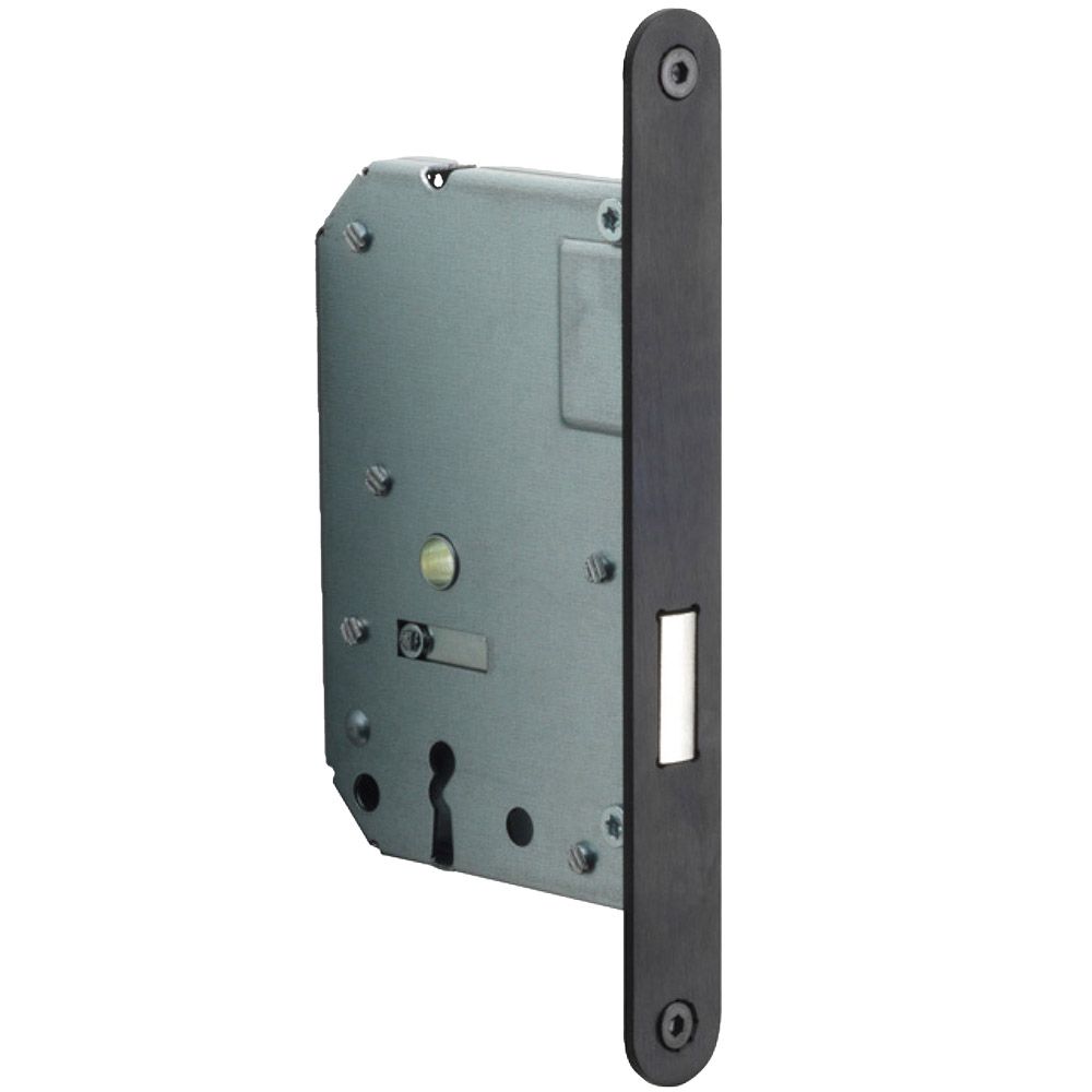 Formani Basics LBLKAN56 kastdeurslot met sleutel afgerond - PVD mat zwart/PVD gunmetal