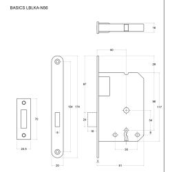 Formani Basics LBLSAY55 veiligheidsslot voor buitendeuren profielcilindergat 55mm SKG** afgerond - RVS