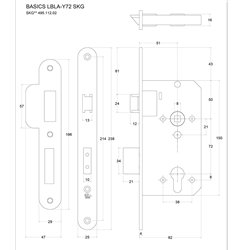Formani Basics LBLSAY72 veiligheidsslot voor buitendeuren profielcilindergat 72mm SKG** afgerond - PVD mat zwart/PVD gunmetal