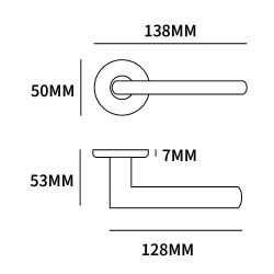 DND Luce P gatdeel deurkruk op rond rozet links - mat brons