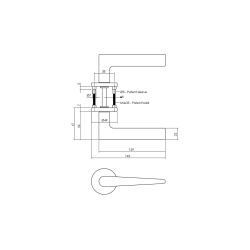 Intersteel Deurkruk Tiga op rozet ø51x5mm - messing mat titaan PVD