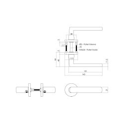 Intersteel Deurkruk Sora op rozet ø51x5mm - mat zwart