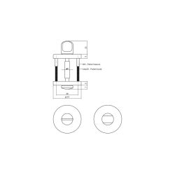 Intersteel Rozet met toilet-/badkamersluiting ø51x5mm - messing mat titaan PVD