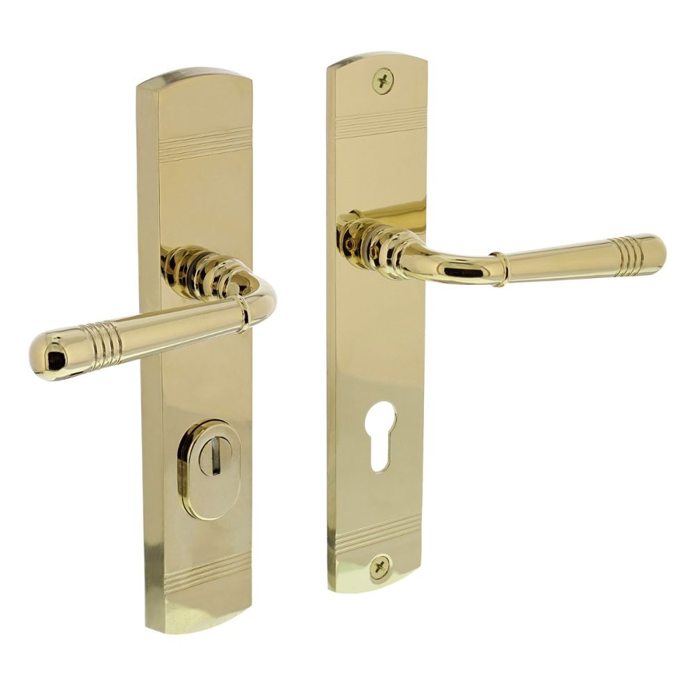 Intersteel achterdeurbeslag Helena PC72mm met kerntrekbeveiliging - PVD messingkleur