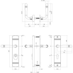 Intersteel achterdeurbeslag Helena PC92mm met kerntrekbeveiliging - PVD messingkleur