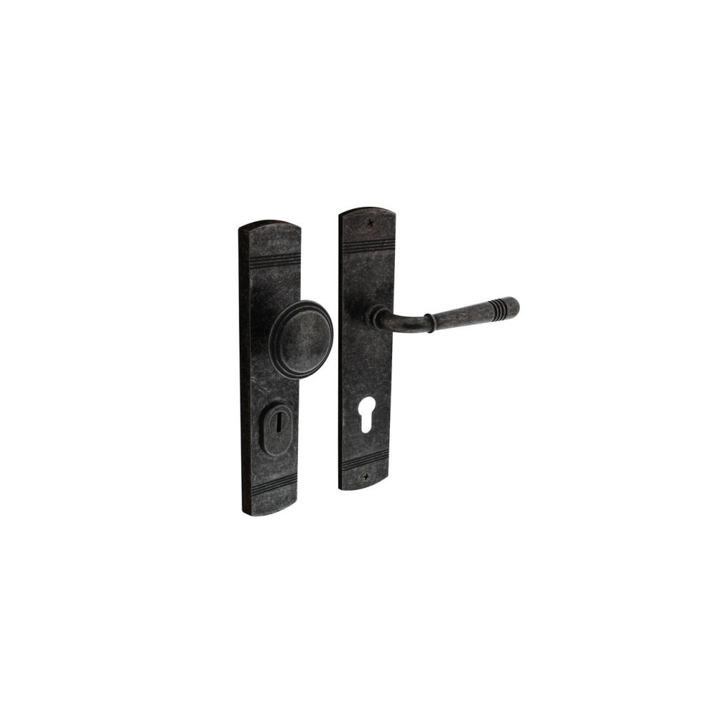 Intersteel voordeurbeslag Helena PC72mm met kerntrekbeveiliging - oud grijs