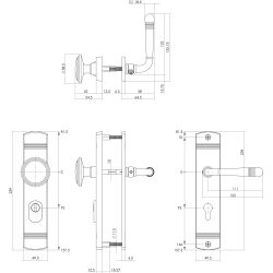 Intersteel voordeurbeslag Helena PC92mm met kerntrekbeveiliging - PVD messingkleur