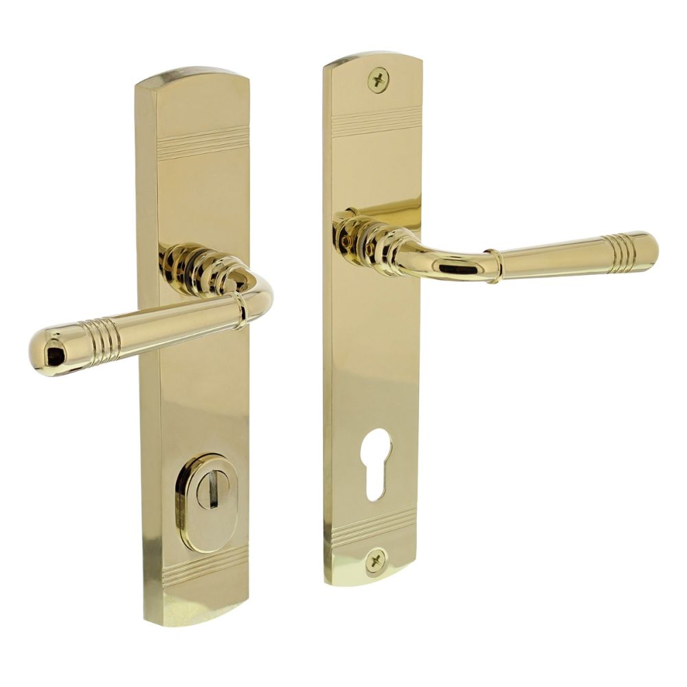 Intersteel achterdeurbeslag Helena PC92mm met kerntrekbeveiliging - PVD messingkleur