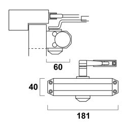 AXA 7504 deurdranger met schaararm sluitkracht 2-4 - aluminiumgrijs