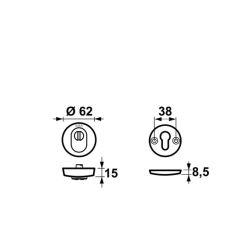 AXA Curve veiligheidsrozetten met kerntrekbeveiliging SKG3 - aluminium/zwart