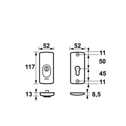 AXA Curve veiligheidsrozetten gebogen met kerntrekbeveiliging SKG3 - aluminium/zwart