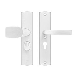AXA Curve Plus veiligheidsbeslag voordeur gebogen schild Wing-knop/Blok-kruk PC55 met kerntrekbeveiliging SKG3 - aluminium