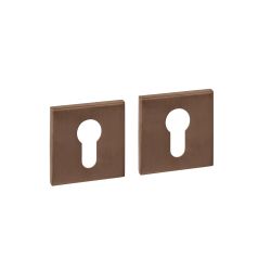 Intersteel cilinderrozetten vierkant verdekt 53x53x6mm - PVD brons