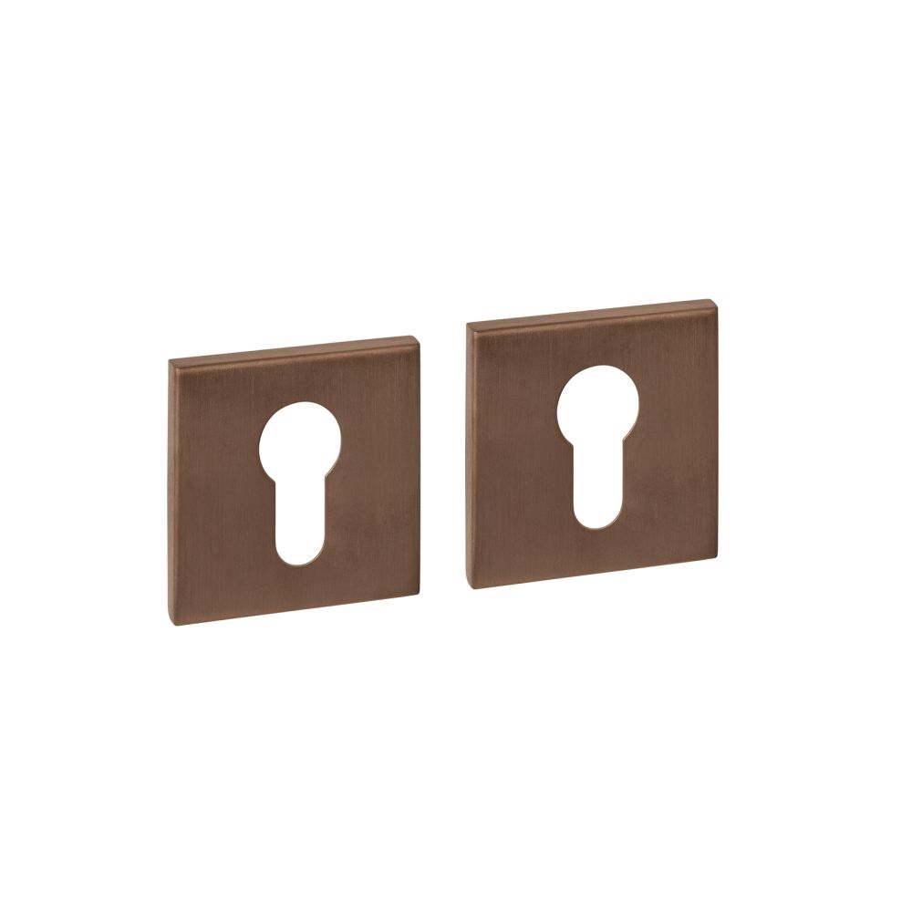 Intersteel cilinderrozetten vierkant verdekt 53x53x6mm - PVD brons