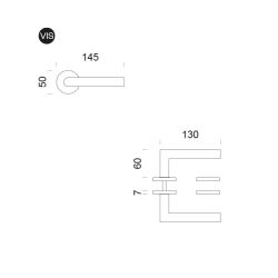 DND S60 deurkruk op rond rozet - PVD gun metal
