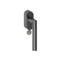 DND S60 raamkruk draaikiep ovaal afsluitbaar rechtsdraaiend - PVD gun metal