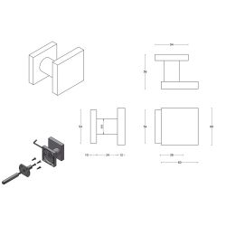 Formani Basics BSQ60V voordeurknop vast op rozet - PVD gunmetal